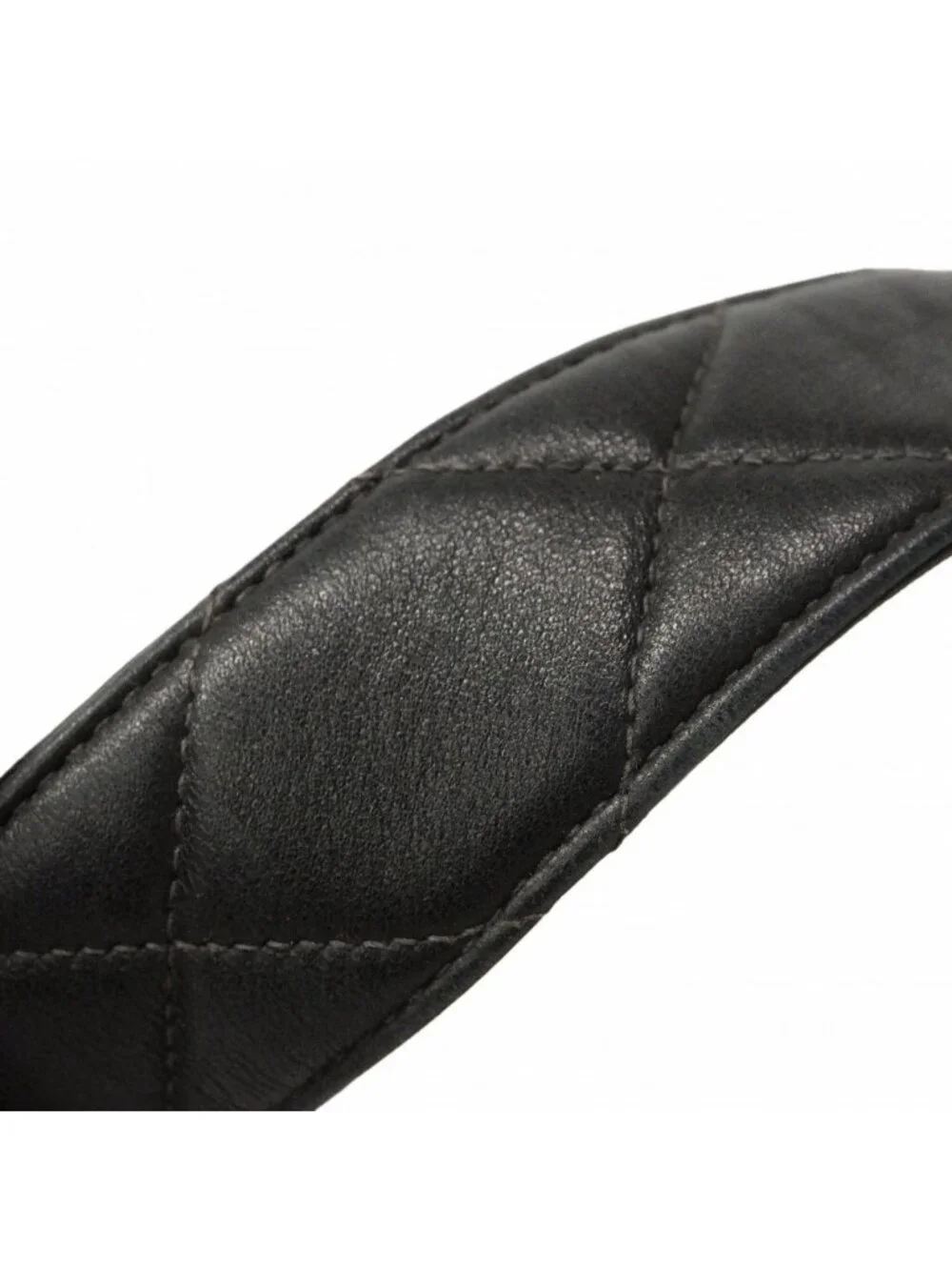 Chanel Handbag Quilted Lambskin Black Silver